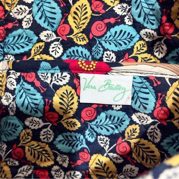 Vera Bradley Large Tote Happy Snails Fall Floral Travel Bag Boho Chic - Picture 6 of 6